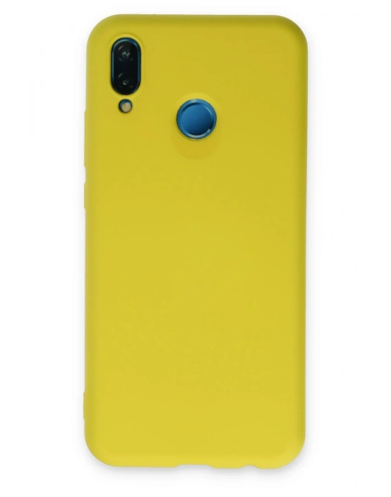 Newface Huawei P20 Lite Kılıf Nano içi Kadife Silikon - Sarı