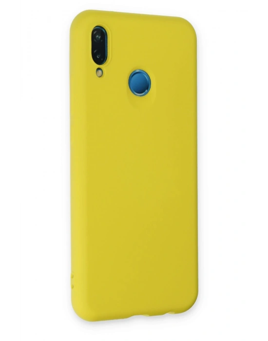 Newface Huawei P20 Lite Kılıf Nano içi Kadife Silikon - Sarı