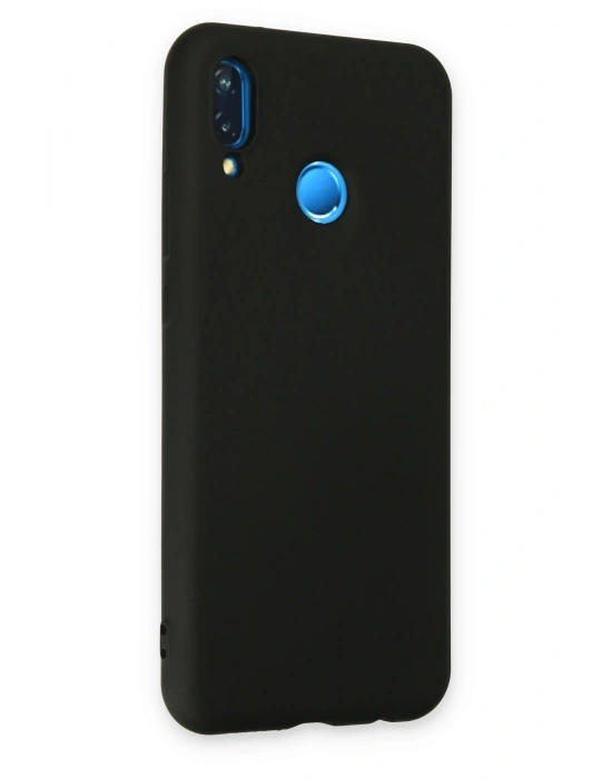 Newface Huawei P20 Lite Kılıf Nano içi Kadife Silikon - Siyah