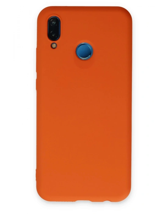 Newface Huawei P20 Lite Kılıf Nano içi Kadife Silikon - Turuncu