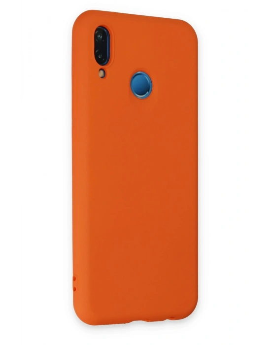Newface Huawei P20 Lite Kılıf Nano içi Kadife Silikon - Turuncu