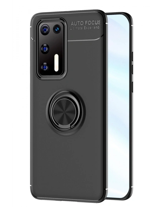 Newface Huawei P40 Kılıf Range Yüzüklü Silikon - Siyah