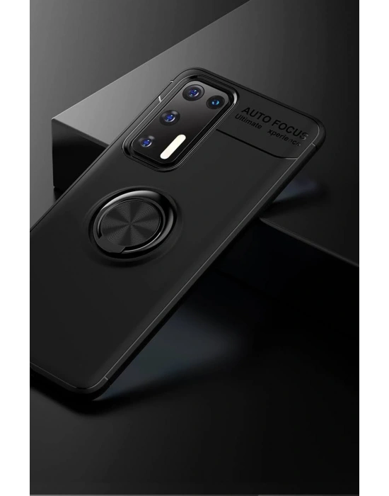 Newface Huawei P40 Kılıf Range Yüzüklü Silikon - Siyah