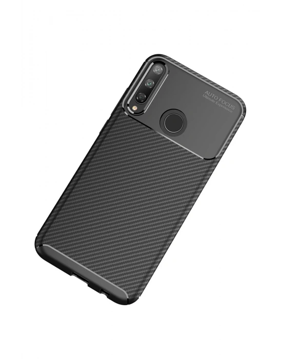 Newface Huawei P40 Lite E Kılıf Auto Focus Karbon Kapak - Siyah