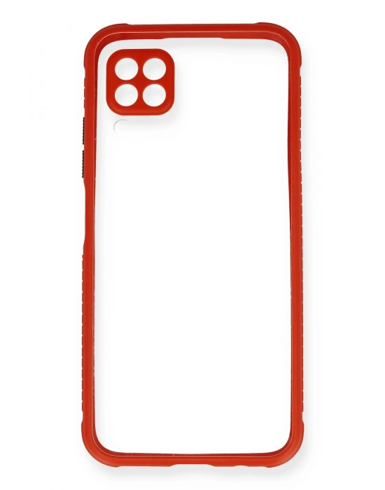 Newface Huawei P40 Lite Kılıf Miami Şeffaf Silikon - Kırmızı