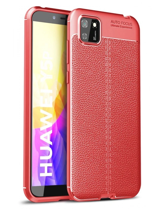 Newface Huawei Y5P Kılıf Auto Focus Kapak - Kırmızı