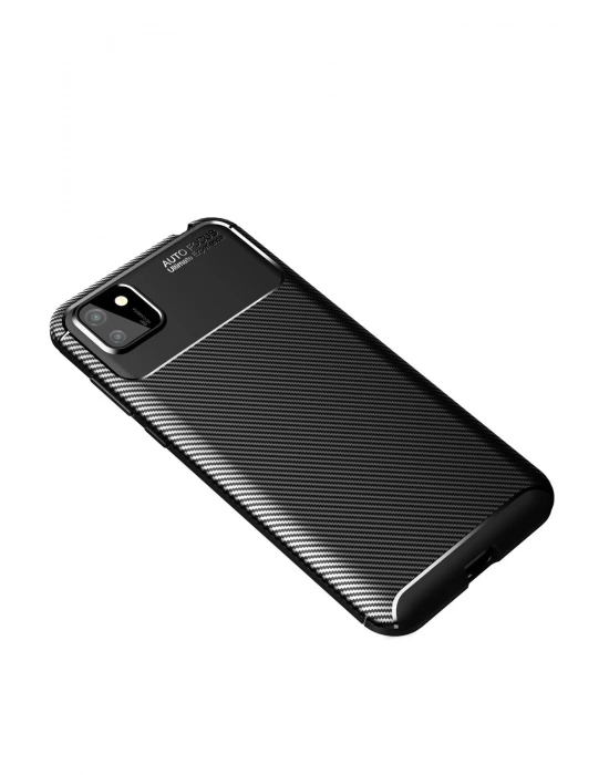 Newface Huawei Y5P Kılıf Auto Focus Karbon Kapak - Siyah