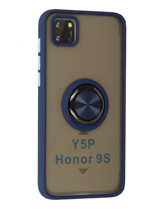 Newface Huawei Y5P Kılıf Montreal Yüzüklü Silikon Kapak - Lacivert