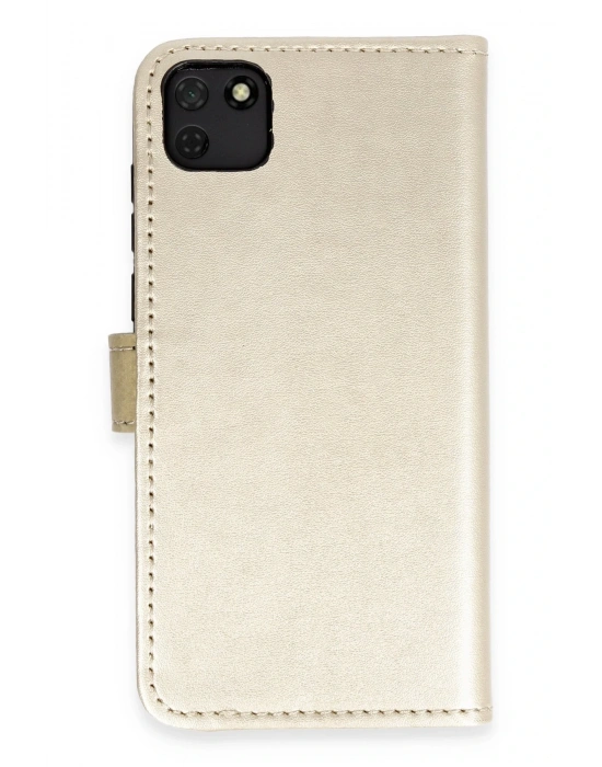 Newface Huawei Y5P Kılıf Trend S Plus Kapaklı Kılıf - Gold