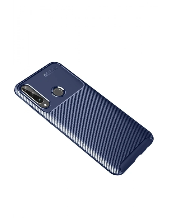 Newface Huawei Y6P Kılıf Auto Focus Karbon Kapak - Lacivert