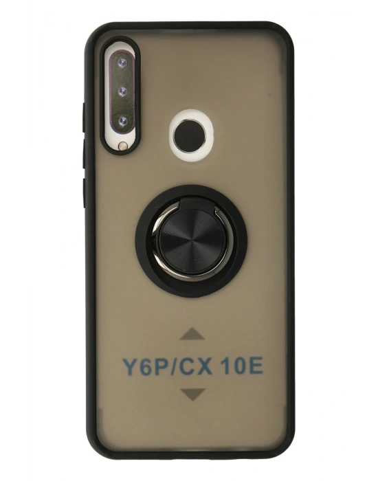 Newface Huawei Y6P Kılıf Montreal Yüzüklü Silikon Kapak - Siyah