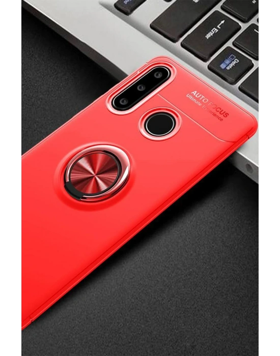 Newface Huawei Y6P Kılıf Range Yüzüklü Silikon - Kırmızı