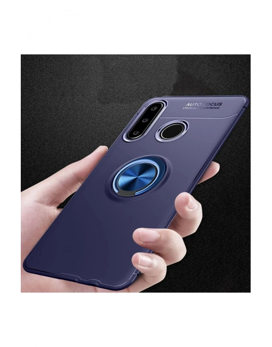 Newface Huawei Y6P Kılıf Range Yüzüklü Silikon - Mavi