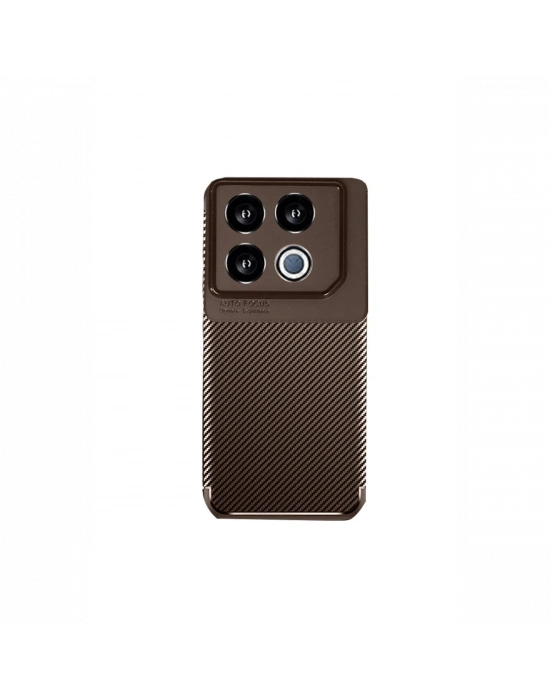 Newface İnfinix GT 20 Pro Kılıf Auto Focus Karbon Kapak - Kahverengi