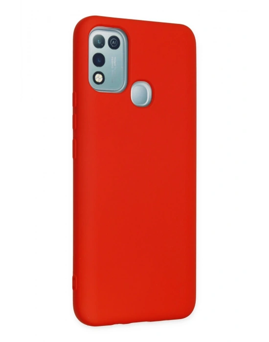 Newface İnfinix Hot 10 Play Kılıf Nano içi Kadife Silikon - Kırmızı