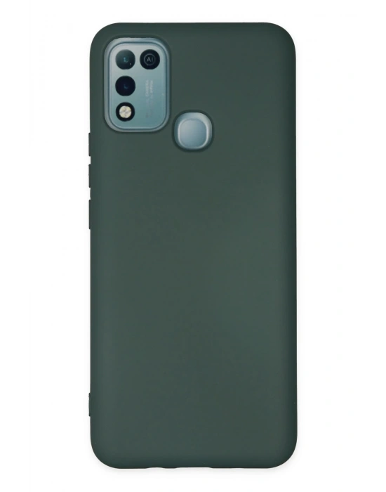 Newface İnfinix Hot 10 Play Kılıf Nano içi Kadife Silikon - Koyu Yeşil