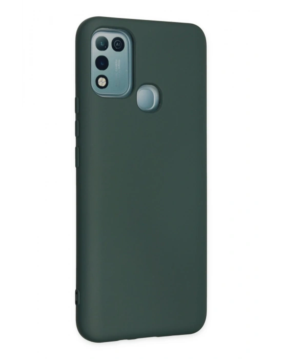 Newface İnfinix Hot 10 Play Kılıf Nano içi Kadife Silikon - Koyu Yeşil