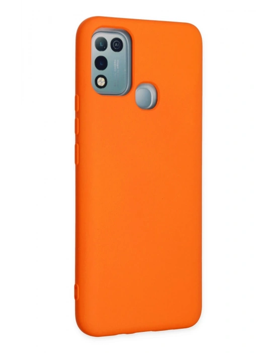 Newface İnfinix Hot 10 Play Kılıf Nano içi Kadife Silikon - Turuncu
