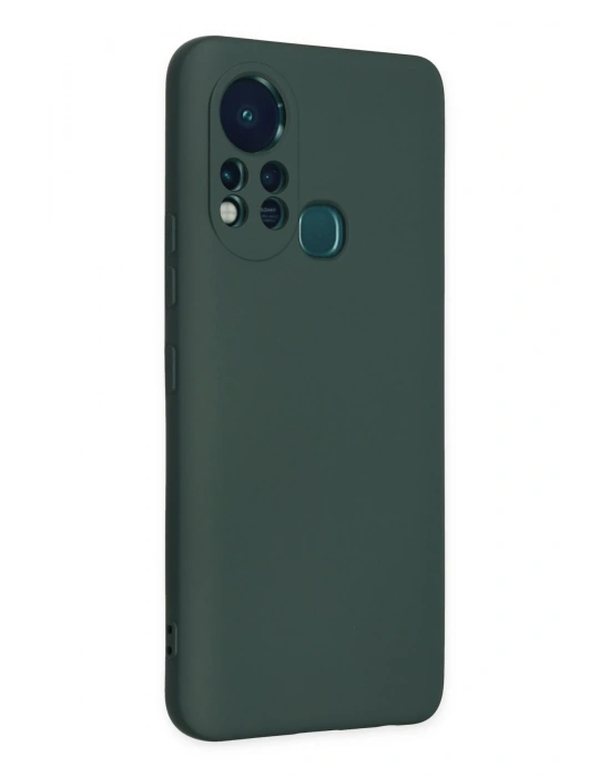 Newface İnfinix Hot 11s Kılıf Nano içi Kadife Silikon - Koyu Yeşil