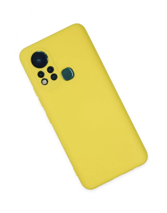 Newface İnfinix Hot 11s Kılıf Nano içi Kadife Silikon - Sarı