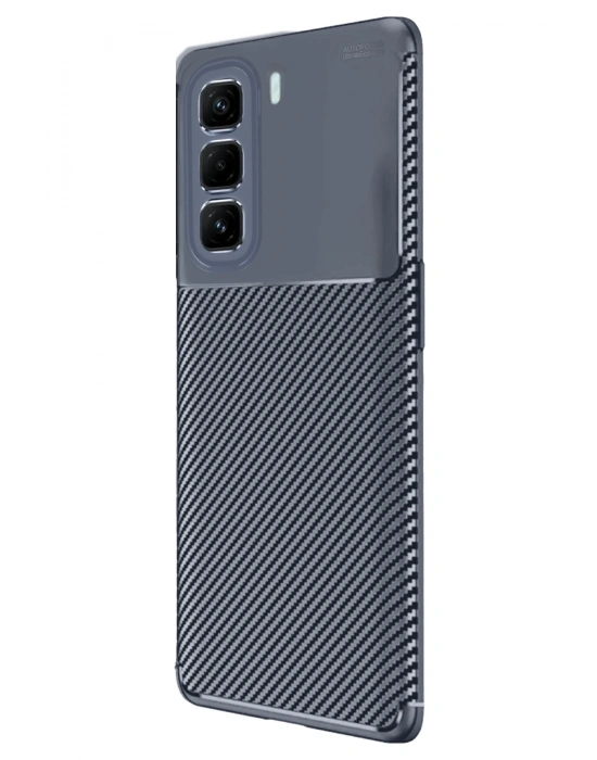 Newface İnfinix Hot 50 4G Kılıf Auto Focus Karbon Kapak - Lacivert