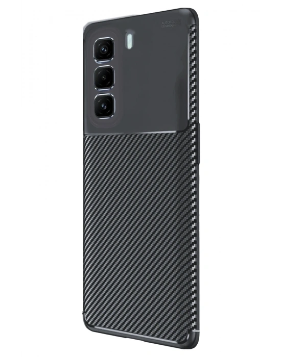 Newface İnfinix Hot 50 4G Kılıf Auto Focus Karbon Kapak - Siyah