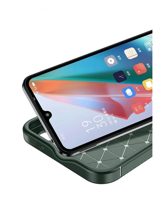 Newface İnfinix Smart 9 Kılıf Auto Focus Karbon Kapak - Koyu Yeşil