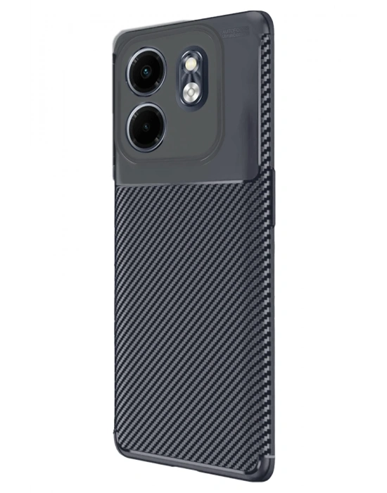 Newface İnfinix Smart 9 Kılıf Auto Focus Karbon Kapak - Lacivert