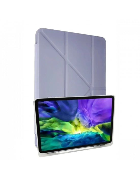 Newface iPad 10.2 (8.nesil) Kılıf Kalemlikli Mars Tablet Kılıfı - Lila
