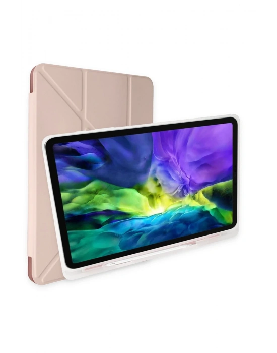 Newface iPad 10.2 (8.nesil) Kılıf Kalemlikli Mars Tablet Kılıfı - Rose Gold