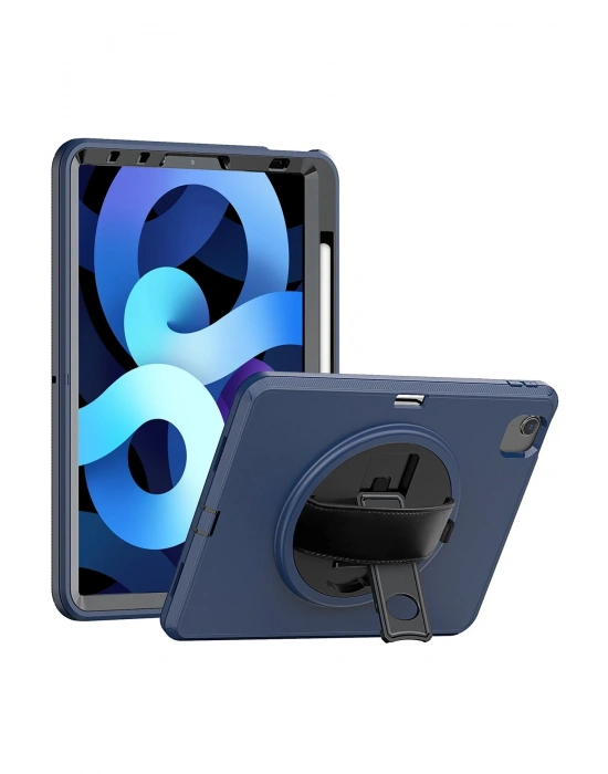 Newface iPad 2022 10.9 (10.nesil) Kılıf Hand Strap Tablet Kılıfı - Lacivert