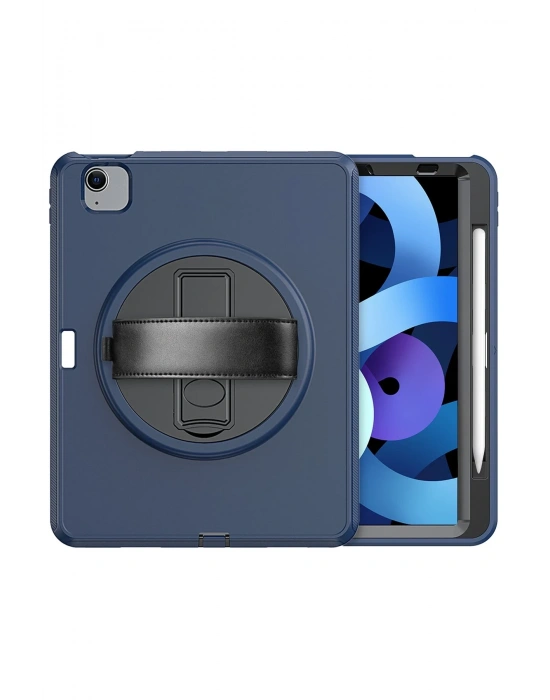 Newface iPad 2022 10.9 (10.nesil) Kılıf Hand Strap Tablet Kılıfı - Lacivert