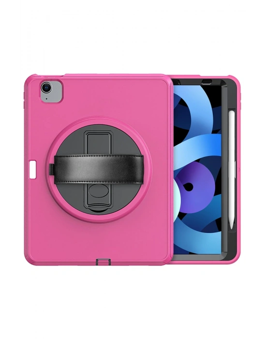 Newface iPad 2022 10.9 (10.nesil) Kılıf Hand Strap Tablet Kılıfı - Pembe