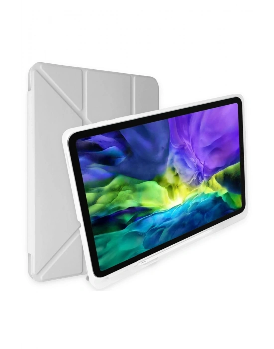 Newface iPad 2022 10.9 (10.nesil) Kılıf Kalemlikli Mars Tablet Kılıfı - Gri