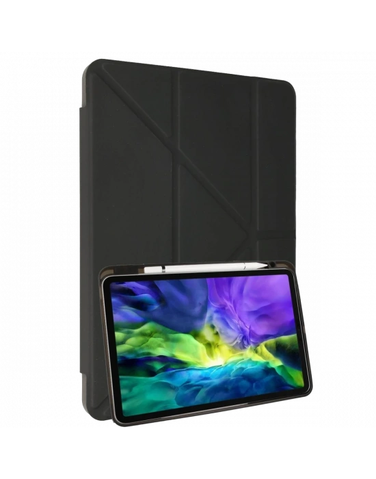 Newface iPad 2022 10.9 (10.nesil) Kılıf Kalemlikli Mars Tablet Kılıfı - Koyu Gri
