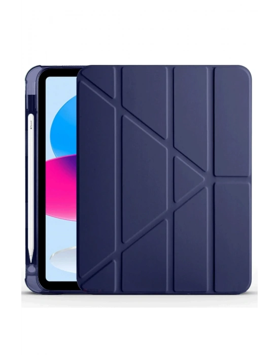 Newface iPad 2022 10.9 (10.nesil) Kılıf Kalemlikli Mars Tablet Kılıfı - Lacivert