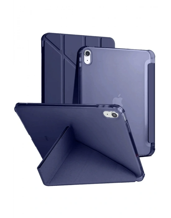 Newface iPad 2022 10.9 (10.nesil) Kılıf Kalemlikli Mars Tablet Kılıfı - Lacivert
