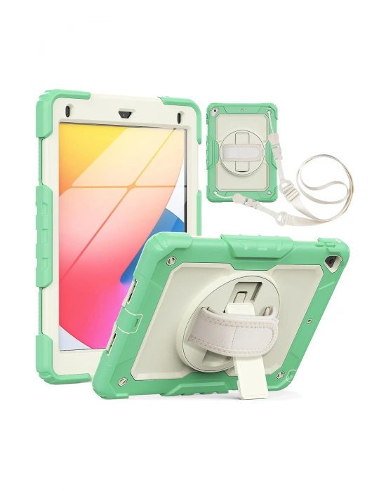 Newface iPad 5 Air 9.7 Kılıf Strap New Tablet Kapak - Yeşil