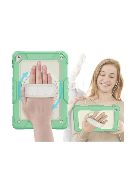 Newface iPad 5 Air 9.7 Kılıf Strap New Tablet Kapak - Yeşil