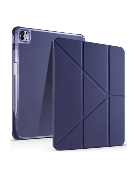 Newface iPad Air 13 (2024) Kılıf Kalemlikli Mars Tablet Kılıfı - Lacivert
