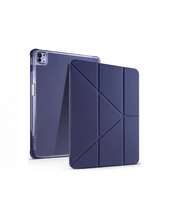 Newface iPad Air 13 (2024) Kılıf Kalemlikli Mars Tablet Kılıfı - Lacivert