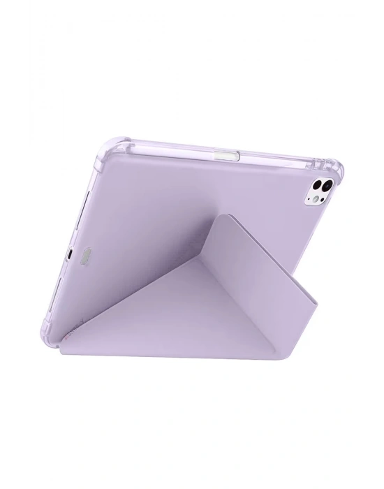 Newface iPad Air 13 (2024) Kılıf Kalemlikli Mars Tablet Kılıfı - Lila
