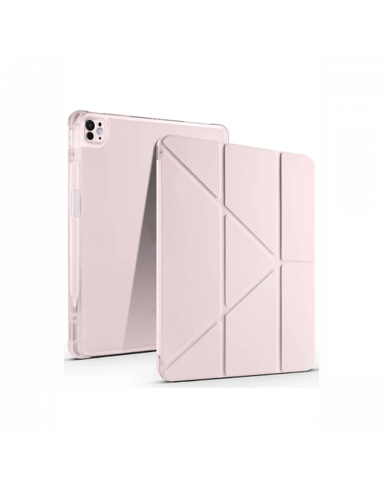 Newface iPad Air 13 (2024) Kılıf Kalemlikli Mars Tablet Kılıfı - Rose Gold