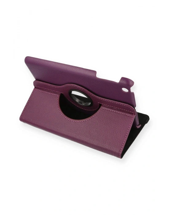 Newface iPad Mini 1 Kılıf 360 Tablet Deri Kılıf - Mürdüm