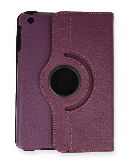 Newface iPad Mini 1 Kılıf 360 Tablet Deri Kılıf - Mürdüm