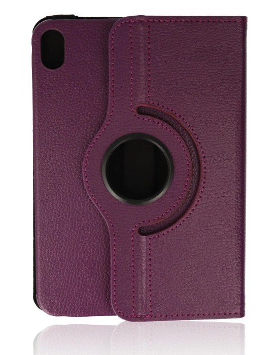 Newface iPad Mini 6 Kılıf 360 Tablet Deri Kılıf - Mürdüm