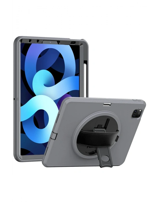 Newface iPad Pro 11 (2018) Kılıf Hand Strap Tablet Kılıfı - Gri