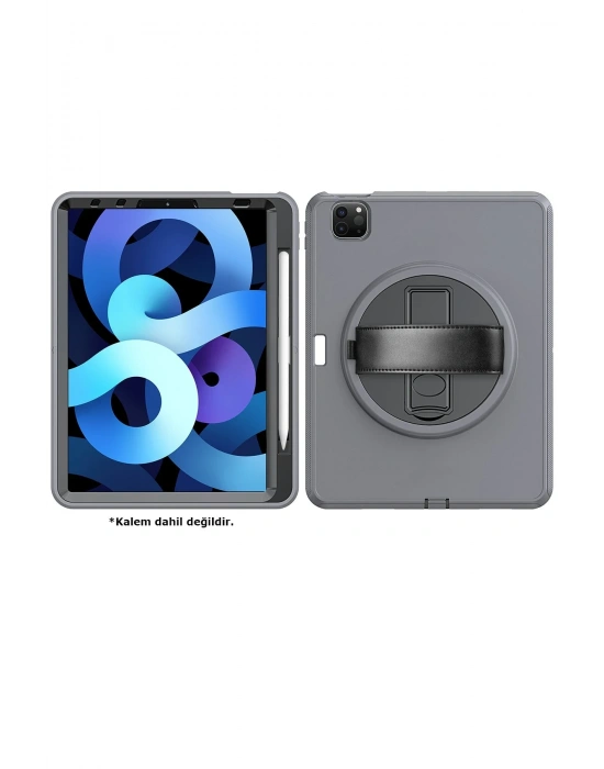 Newface iPad Pro 11 (2018) Kılıf Hand Strap Tablet Kılıfı - Gri