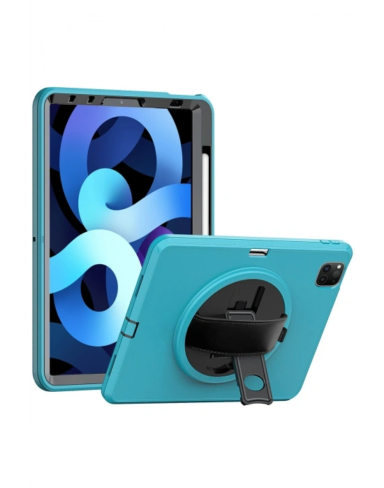 Newface iPad Pro 11 (2018) Kılıf Hand Strap Tablet Kılıfı - Turkuaz