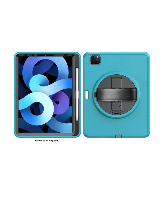 Newface iPad Pro 11 (2018) Kılıf Hand Strap Tablet Kılıfı - Turkuaz